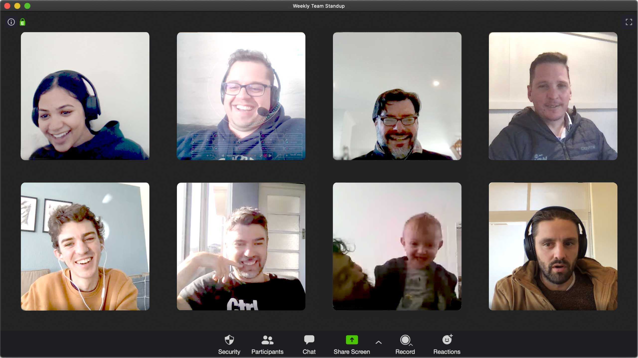 One of our many Weekly Work Review ‘stand-ups’ via Zoom